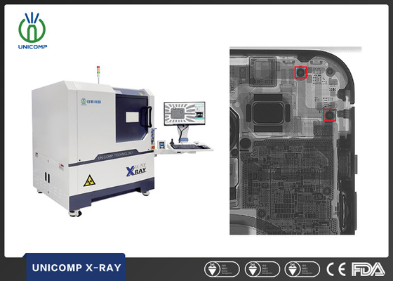 90KV Micron Focus Spot Size Tube X-Ray Machine Unicomp Αναβαθμισμένο μοντέλο AX7900 με διπλό υπολογιστή για τον έλεγχο της ποιότητας του κινητού τηλεφώνου
